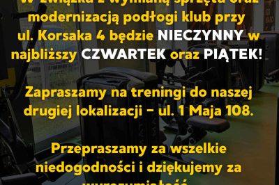 UWAGA ! 18-19.09.2025 klub NIECZYNNY !
