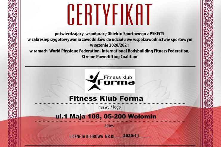 Przypominamy: Forma współpracuje z Polskim Stowarzyszeniem Kulturystyki Fitness i Trójboju Siłowego